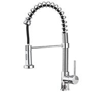 Kitchen Faucet with Pull Down Sprayer Pull Out Spring Kitchen Faucets Commercial Kitchen Sink Faucet Hot and Cold Water Deck Mounted Brass Chrome Sink Tap with Standard Fittings