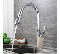 Kitchen Faucet with Pull Out Spray Black Hot and Cold Water Copper Retractable Rotatable Kitchen Sink Faucet Kitchen faucets with Pull Out Hose-A