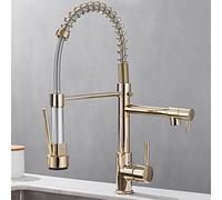 Kitchen Faucet with Pull-Out Sprayer, 360° Swivel Mixer Tap, Lead-Free Copper, Flexible Single Handle, 2 Spray Modes for Modern Kitchens