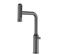 Kitchen Faucet with Pull Out Sprayer, 6 Function Stainless Steel Single Handle Waterfall Faucet for Kitchen Sink, Farmhouse Camper Laundry Rv Bar Modern Style Mixer Tap,Gun Grey WFJ