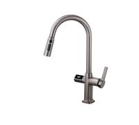 Kitchen Faucet with Pull Out Sprayer, Rotatable Sink Tap, Digital Display, Wear Resistant and Leak Proof Design for Modern Kitchens