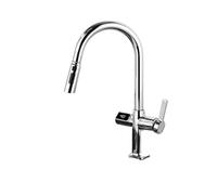 Kitchen Faucet with Pull Out Sprayer, Rotatable Sink Tap, Digital Display, Wear Resistant and Leak Proof Design for Modern Kitchens