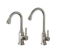 Kitchen Faucet Zinc Alloy Brushed Process 360 Degree Rotatable Spout Sink Basin Water Single Cold Tap Deck Mounted 1pcs(A1)