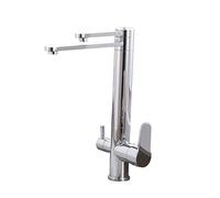 Kitchen Faucets 3 Way Chrome-Plated Kitchen Sink Faucet Hot and Cold Water Direct Drinking Swivel Faucet for Water Purifier