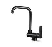 Kitchen faucets Black Copper Sink hot and Cold Faucet Inner Window Foldable Universal
