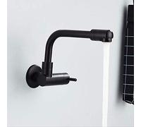 Kitchen Faucets Brass Chrome/Black Wall Mounted Bathroom Mop Slot Tap 360 Degree Swivel Outdoor Balcony Single Cold Taps 2 Black C Heavy Duty