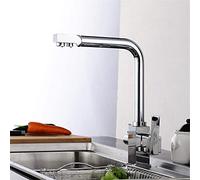 Kitchen Faucets Brass Drinking Water Filter Faucets Sink Mixer Tap with Aerator 360 Swivel Dual Handle Deck Mounted Filtered Crane for Kitchen 3 Way,Beige with Dot Auspicious Clouds LWX
