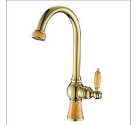 Kitchen Faucets Brass with Jade Kitchen Crane Single Handle Gold Finish 360 Swivel Mixers Taps Kitchen Tap Sink Mixer Kitchen Taps Granite,A