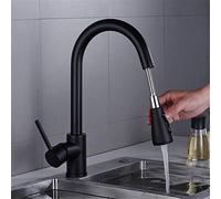 Kitchen Faucets Gold Single Handle Pull Out Kitchen Tap Single Hole Handle Swivel 2 Function Water Outlet Mixer Tap 360 Swivel Deck Mounted Golden(Nero)