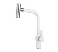 Kitchen Faucets, Quartz Stone Universal Rotate Pull-Out Faucet, Kitchen Sink Dual Effluent Modes, Cold and Hot Control Bathroom(Oat Color)