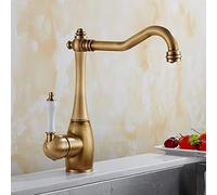 Kitchen Faucets Red Bronze Brass Single Handle Ceramic Handle Kitchen Tap Single Hole Swivel 360 Degree Hot Cold Water Mixer Tap