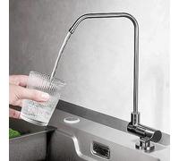 Kitchen Faucets Water Filter Faucet with 360° Rotation Folding Reverse Osmosis Utility Sink Faucet,Chrome-Black(Black)