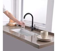 Kitchen Faucets Waterful Taps Mixer Drinking Water Filter Faucet Sink Tap with Aerator 360 Swivel 3 Way Deck Mounted Black(Nero)