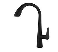Kitchen Faucets with Pull Down Sprayer Black 2 Functions Universal Swivel hot and Cold Single Hole Sink Kitchen Faucet-B (Color : A)