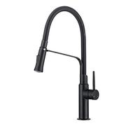 Kitchen Faucets with Pull Down Sprayer Brass for Sink Single Handle Out Spring Spout Fauce Hot Cold Water Mixers Tap(Black)