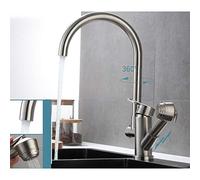 Kitchen Faucets with Pull Down Sprayer Retractable Rotatable Brushed Kitchen Faucet Pool Vegetable Basin Hot and Cold Pull-Out Spray Faucet-A