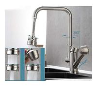 Kitchen Faucets with Pull Down Sprayer Retractable Rotatable Brushed Kitchen Universal Faucet Pool Vegetable Basin Hot and Cold Pull-Out Spray Gun Faucet-A