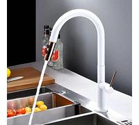 Kitchen Faucets with Pull Out Spray Brass Rotating Hot and Cold Single Hole Multi-Function Kitchen Sink Faucet-Black