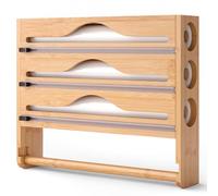 Kitchen Film Dispenser, Foil Holder and Aluminium, Wall or Drawer Holder for Transparent Film, Aluminium and Oven Paper, Compact Kitchen Organizer