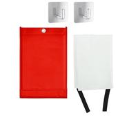 Kitchen Fire Blanket 1m x 1m With Hooks For Home Safety, Heat-Resistant Fibreglass Fire Suppression For Cooking, Grease And Small Appliance Fires In Kitchens, Caravans, Flats And Workspaces