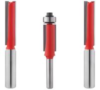 Kitchen Fitter Router Bit Set: 1/2" Straight & 1/4" Flush Trim 3 Piece.