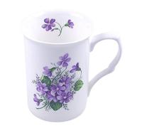 Kitchen Flight Coffee Mug Made in England, Fine Bone China, Wild Violet Spray