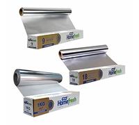 Kitchen Foil Aluminium Silver Foil Paper Wrap Sheets Foil Tin Rolls 10.5 Micron Food Service Catering Foil Roll for Oven BBQ Cooking Roasting Grilling & Wrapping Sandwiches (3, 29.5CM x 18M)