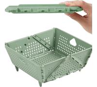 Kitchen Foldable Filter and Colander, Foldable Plastic Storage Drain Basket for Pasta, Fruits, Vegetables, Space Saving