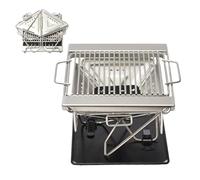 Kitchen - Folding Camping Barbecue in 304 Stainless Steel | Portable Mini Barbecue for 1-2 Persons, Adjustable Height, Lightweight and Removable, Ideal for Hiking, Picnics, Travels and Acts