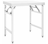 Vidaxl Kitchen Folding Work Table 120X60X80 Cm Stainless Steel Work Tables