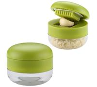Kitchen Food Garlic Press,Plastic Stainless Steel Cube Press Cutter Mincer Chopper, Multifunction Garlic Kitchen Gadget for Ginger, Vegetable and Gifts (2pcs)