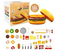 Kitchen Food Playset - Children's Kitchen Set | Imagine A Hamburger Is A Sensory Learning Toy | Children's Kitchen Accessories For Children's Birthday Parties, Classrooms, Playrooms,