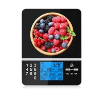 Kitchen Food Scales,Digital Weighing Nutrition Food Scale with Nutritional Calculator,Max 5kg/11Ib Food Scale with LCD Display,Tempered Glass Accurate Grams Calculator For Cooking,Calorie Counting