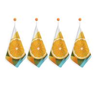 Kitchen Fresh Orange Hand Towels with Hanging Loops, Highly Absorbent & Quick Drying Towels for Kitchen Bathroom, Microfiber Cleaning Cloth, Dish Towel, Tea Towel Decorative, Dish Rag(12x12)