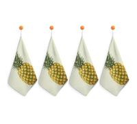 Kitchen Fresh Pineapple Hand Towels with Hanging Loops, Highly Absorbent & Quick Drying Towels for Kitchen Bathroom, Microfiber Cleaning Cloth, Dish Towel, Tea Towel Decorative, Dish Rag(12x12)
