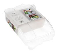 Kitchen Fridge Organiser Containers for The Fridge 3 pcs Set Transparent Plastic Imitating Glass