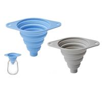 Kitchen Funnel, Funnels For Filling Bottles Or Containers, Collapsible Funnel, Silicone Funnels Durability Kitchen Large Wide Mouth, Foldable Liquid Transfer Tool (blue+grey)