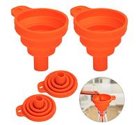 Kitchen Funnel, Set of 2 Funnels for Filling Bottles, Food Grade Silicone Collapsible Funnel, Foldable Kitchen Funnels for Water Bottle Liquid Powder Transfer