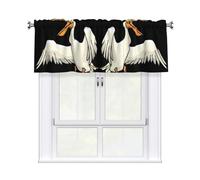 Kitchen Funny Pelican Print Curtain Valance 54x18inch,Filtering Semi Sheer,1 Panel Short Curtains For Bedroom,Bathroom