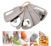 Kitchen Gadgets 5 in 1 Peeler Bottle Opener Garlic Grinder Cheese Grater Stackable Kitchen Tools Small Kitchen Accessories RV Dishwasher Safe
