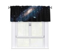 Kitchen Galaxy Universe Stars Outer Space Print Curtain Valance 54x18inch,Filtering Semi Sheer,1 Panel Short Curtains For Bedroom,Bathroom