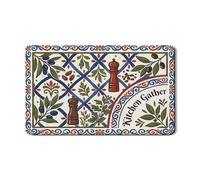 Kitchen Gather Dish Drying Mats for Kitchen Counter, Floral Absorbent Rubber Dish Drainer Mat, Rustic Pu Leather Drying Pad for Coffee Bar Protector 12x20 Inch