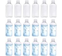 Kitchen GIMS Clear Plastic Empty Squeeze Bottles 18 Pack 3.4oz/100ml with Flip Cap TSA Travel Bottle for Shampoo, Conditioner & Lotion (18 Counts)