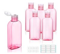 Kitchen GIMS Travel Bottles for Toiletries 6 Pack 3.4oz/100ml with Flip Cap Empty Squeeze Bottles Travel Toiletry Bottles for Shampoo, Conditioner & Lotion with Lables