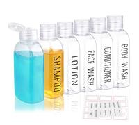 Kitchen GIMS Travel Bottles for Toiletries 6 PCS 3.4oz/100ml Travel Size Containers Plastic Lotion Bottle TSA Approved Leak Proof Squeeze Bottles with Flip Cap for Toiletries, Shampoo & Lotion, Clear
