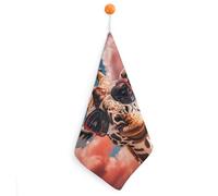 Kitchen Giraffe Wearing Sunglasses Hand Towels with Hanging Loops, Highly Absorbent & Quick Drying Towels for Kitchen Bathroom, Microfiber Cleaning Cloth, Dish Towel, Tea Towel Decorative, Dish Rag(12