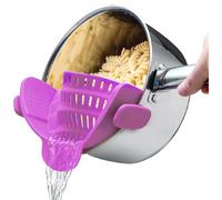 Kitchen Gizmo Snap N' Strain - Silicone Clip-On Colander, Heat Resistant Drainer for Vegetables and Pasta Noodles, Kitchen Gadgets for Bowl, Pots, and Pans - Essential Home Cooking Tools - Purple
