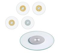 Kitchen Glass Turntable Large Lazy Susan Tabletop Rotating Tray 90cm 100cm, Manual Tempered Glass Serving Plate for Dining Table(Silver,36in/90cm)