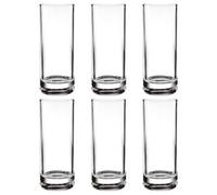 Kitchen Glasses,290ml Tall Glass Cups | 6X Clear Reusable Shatterproof Drinkware Tumblers Dishwasher Safe for Water Iced Coffee Beer Ice Tea Wine Whiskey