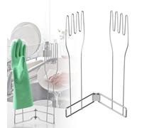 Kitchen Glove Holder,Stainless Steel Washing Gloves Drying Glove Rack,Kitchen Vertical Gloves Support Multi-Purpose Drain Racks,Portable Gloves Drying Rack Removable Desktop Drainage